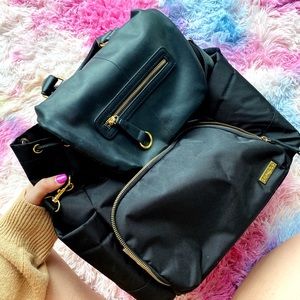 skip hop black + gold diaper bag
